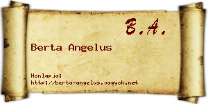 Berta Angelus névjegykártya